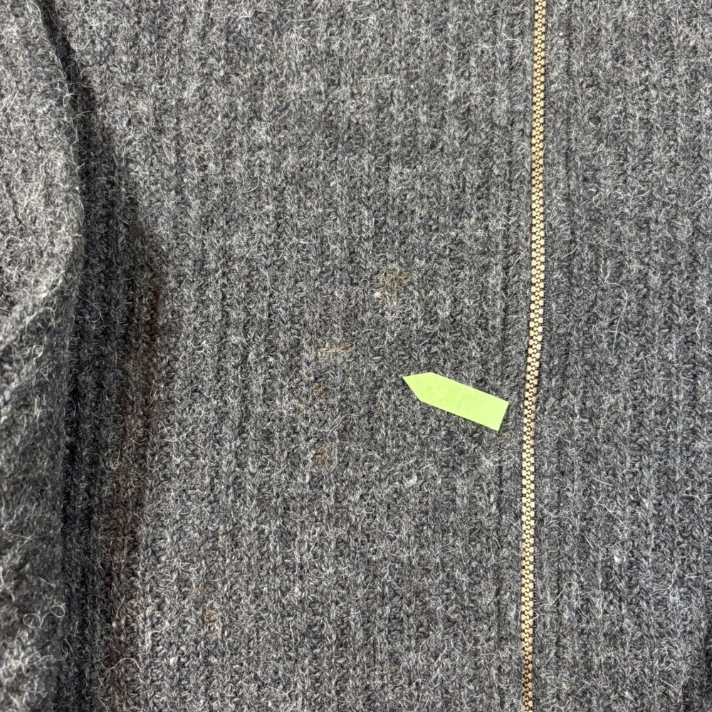 VTG 80s L.L. Bean Gray Wool Alpaca Full Zip Sweater Men's Size LT - Picture 3 of 7